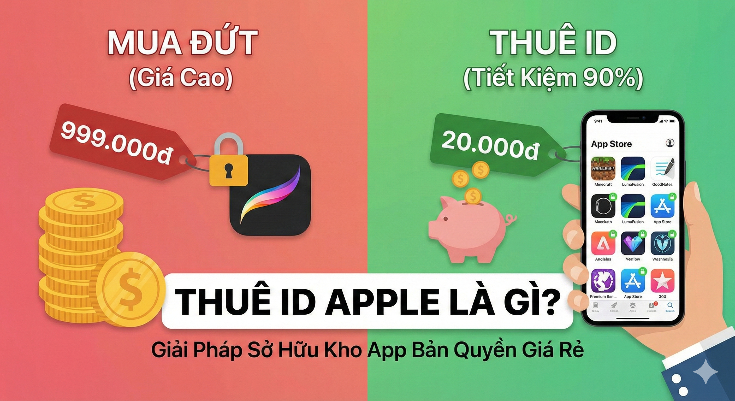 Thuê ID Appstore là gì? Giải pháp tiết kiệm 90% chi phí mua App bản quyền